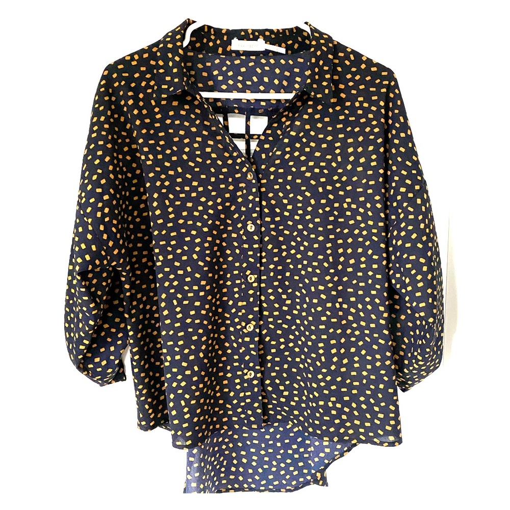 Blu Pepper Navy & Gold Blouse